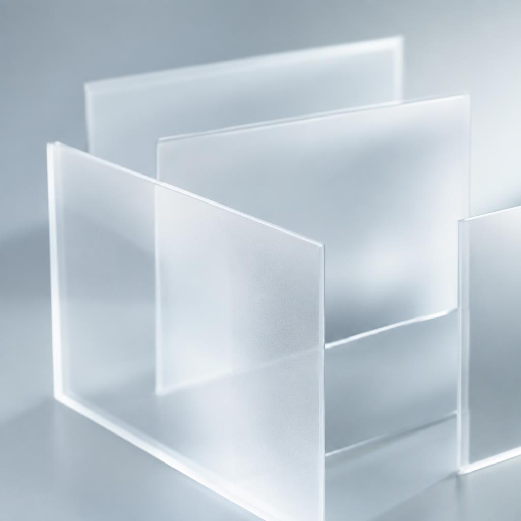 Layered frosted glass panels